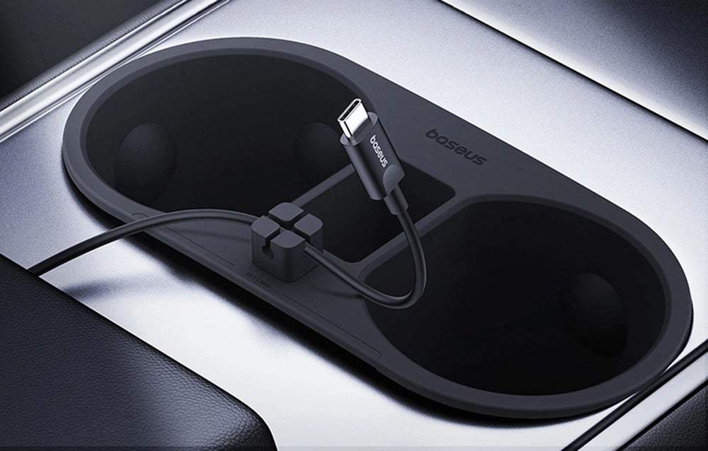 Kopphållarinsats Tesla Model 3 2020 - 2023 / Tesla Model Y 2020 -> │ Svart Baseus T-Space Series Cup Holder för Tesla Twilight Black