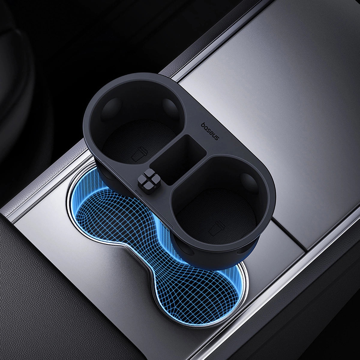 Kopphållarinsats Tesla Model 3 2020 - 2023 / Tesla Model Y 2020 -> │ Svart Baseus T-Space Series Cup Holder för Tesla Twilight Black