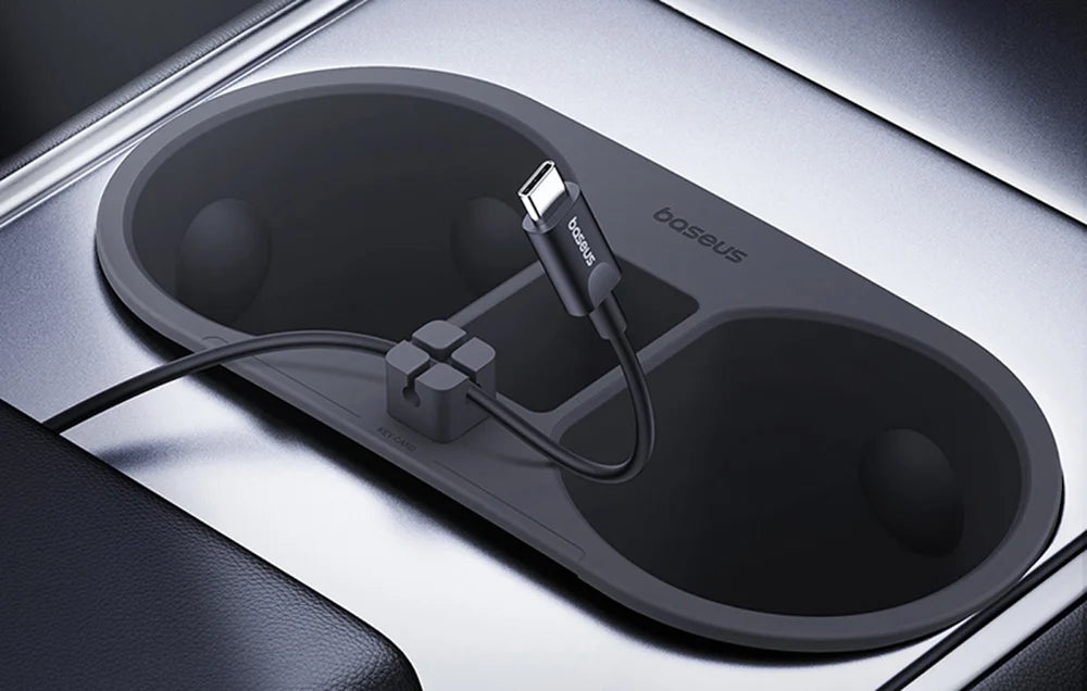 Kopphållarinsats Tesla Model 3 2020 - 2023 / Tesla Model Y 2020 -> │ Grå Baseus T-Space Series Cup Holder för Tesla Twilight Grey