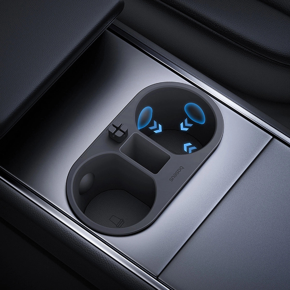 Kopphållarinsats Tesla Model 3 2020 - 2023 / Tesla Model Y 2020 -> │ Grå Baseus T-Space Series Cup Holder för Tesla Twilight Grey