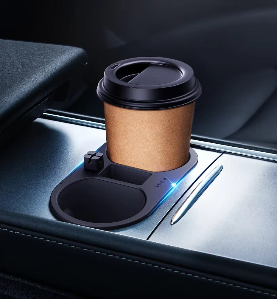 Kopphållarinsats Tesla Model 3 2020 - 2023 / Tesla Model Y 2020 -> │ Grå Baseus T-Space Series Cup Holder för Tesla Twilight Grey
