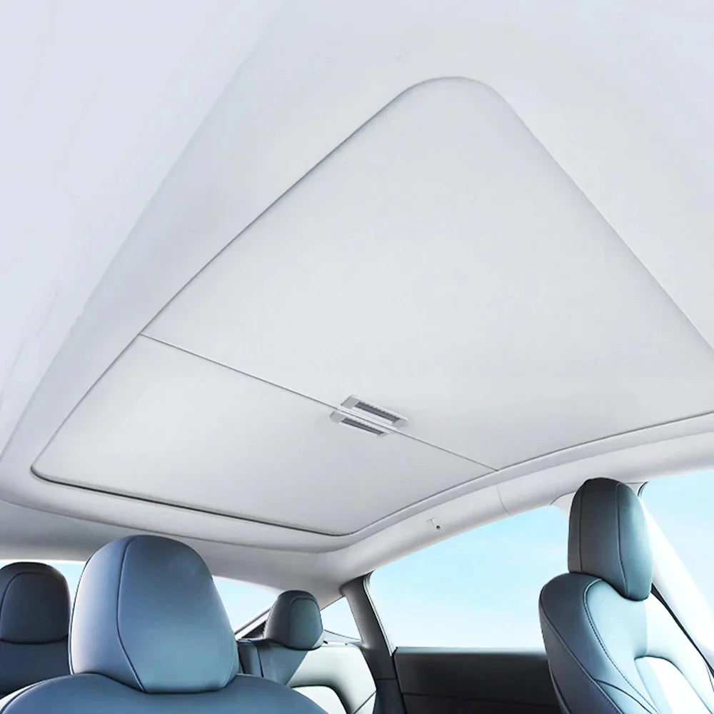 Solskydd för takfönster Tesla Model 3 2017 - 2023 │ Soltaksskydd Baseus T-Space Series Car Skylight Sunshade Double Layer Version Moon White