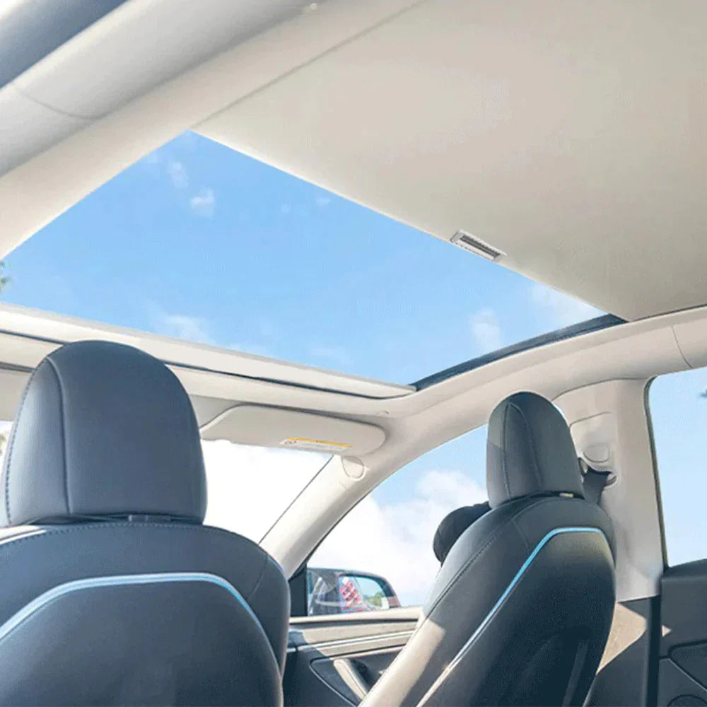 Solskydd för takfönster Tesla Model 3 2017 - 2023 │ Soltaksskydd Baseus T-Space Series Car Skylight Sunshade Double Layer Version Moon White