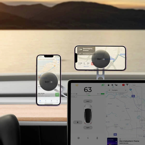 Universell justerbar magnetisk mobilhållare för Tesla för instrumentbräda och skärm  │ Baseus T-Space
