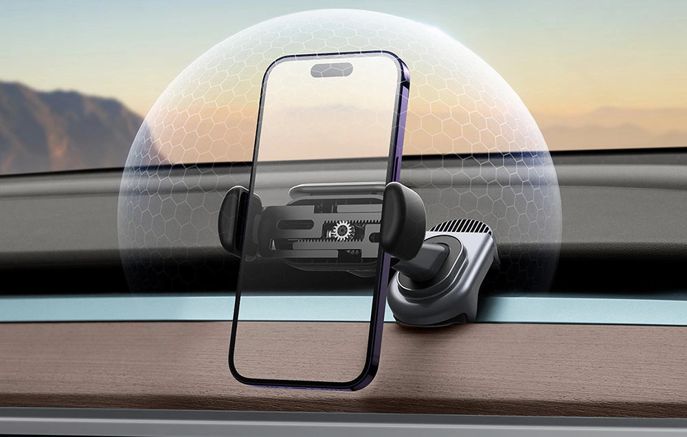 Mobilhållare Tesla Model 3 / Y - elektrisk solcellsdriven laddning │ Baseus T-Space Solar Electric Car Mount Black Edition
