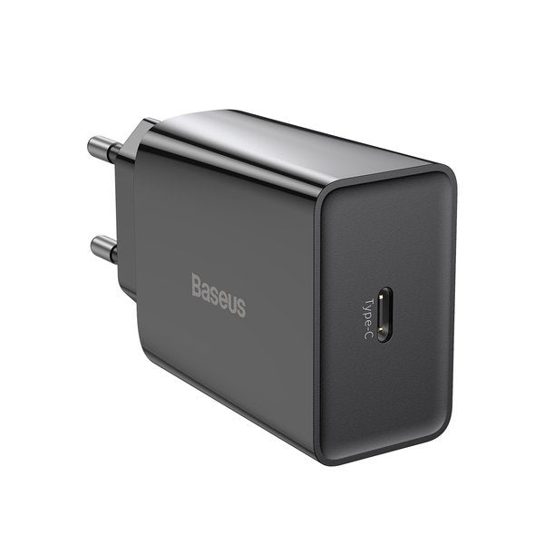 Baseus Speed Min White | Vegglader USB-C 20W Power Delivery QC 3.0 Svart
